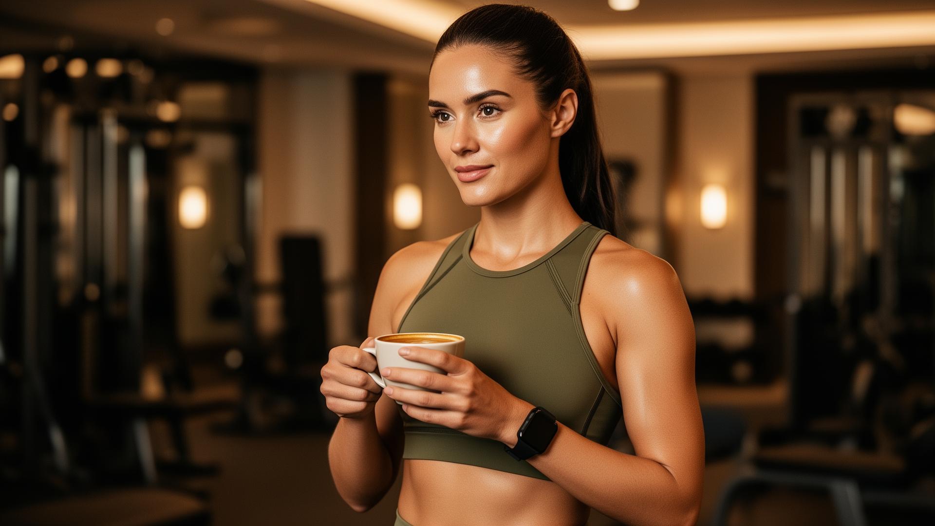Atleta saboreando café após o treino
