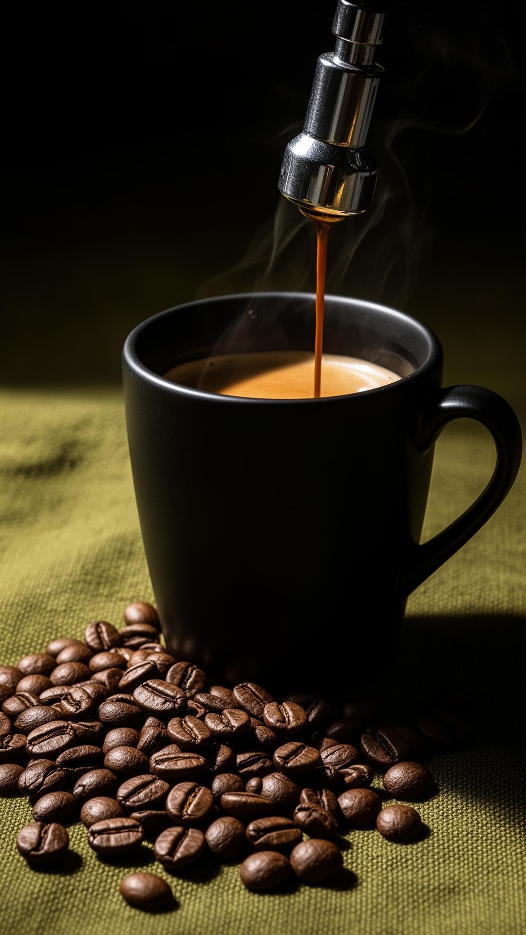 Extração de café especial em xícara cerâmica
